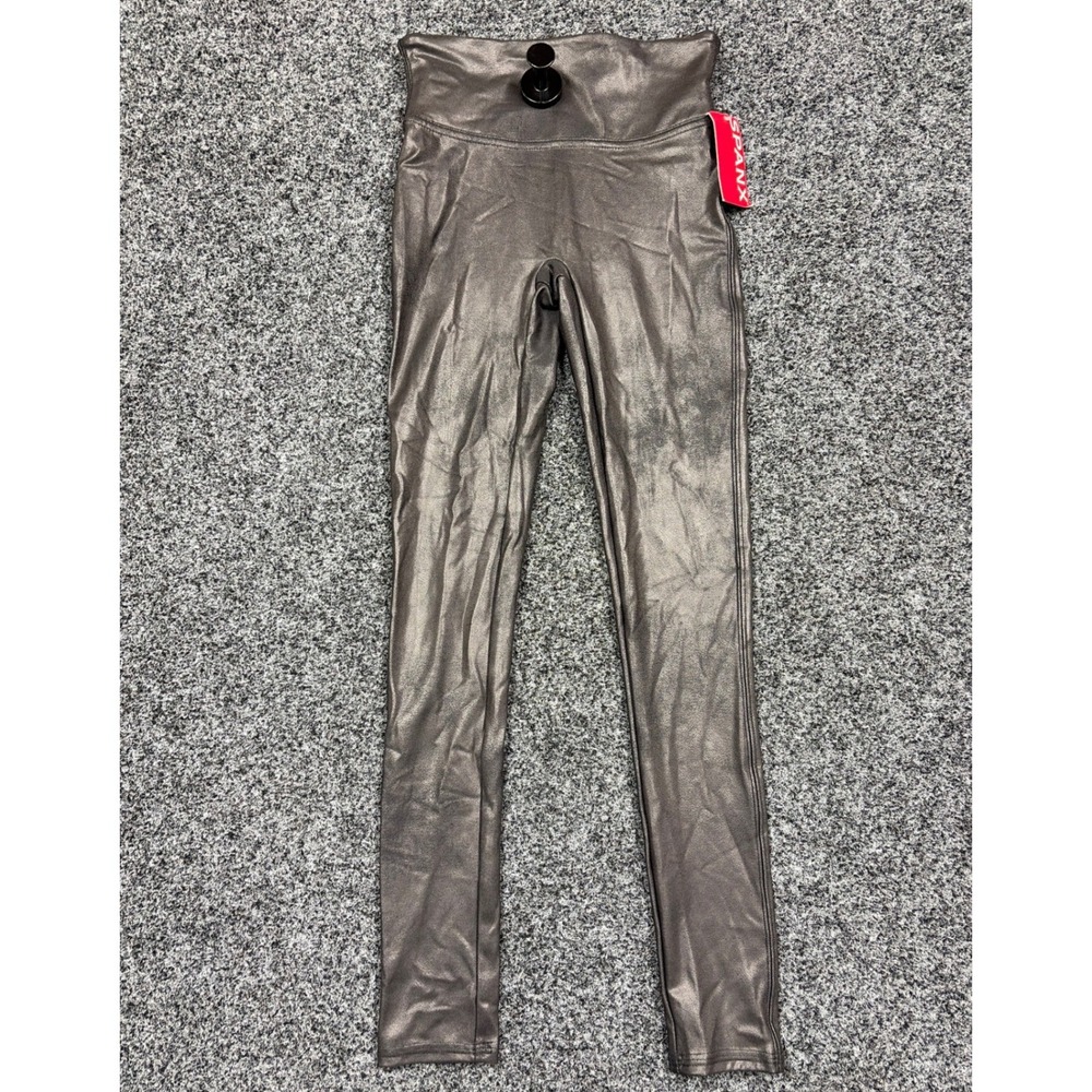 Spanx Faux Leather Leggings Womens XS Petite Black 2437Q High Waist Skinny NWT
